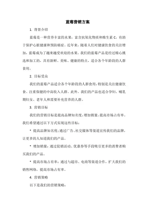 蓝莓营销方案