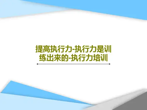 提高执行力-执行力是训练出来的-执行力培训共101页