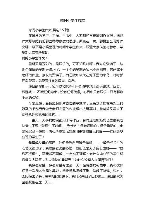 时间小学生作文（精选15篇）