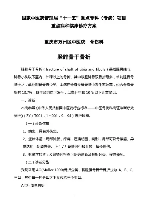胫腓骨骨折诊疗方案