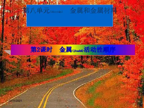 九年级化学下册 第八单元 金属和金属材料 课题2 第2课时 金属活动性顺序教学课件初中