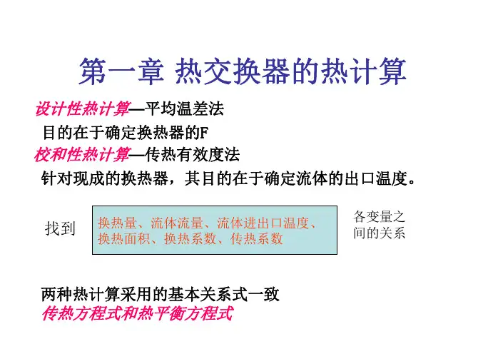 第一章+热交换器热计算的基本原理