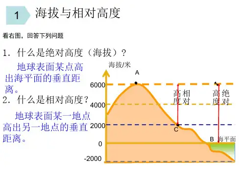 粤人版七年级地理上册：第二章第三节《-等高线与地形图的判读》 课件 (共64张PPT)