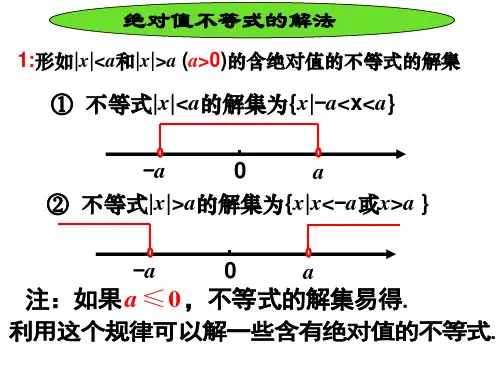 高二上学期数学教学课件ppt--第一节 (新)绝对值不等式