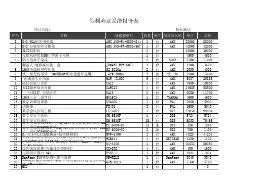 视频会议系统报价表