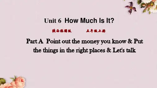 陕旅版(三起)五年级上册英语 Unit6 第二课时 课件