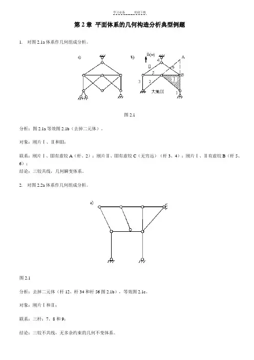 结构力学典型例题武汉理工大学