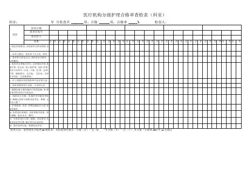 医疗机构分级护理合格率查检表科室(1)