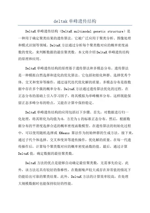deltak单峰遗传结构