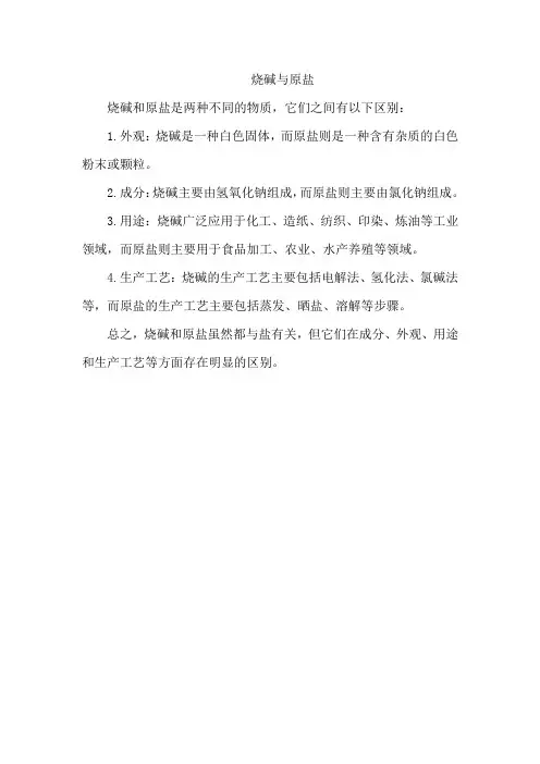 烧碱与原盐
