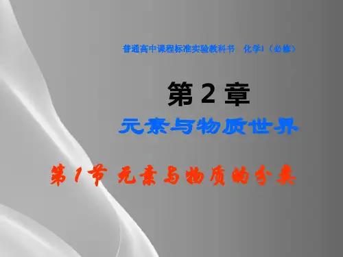 鲁科版化学必修一2.1《元素与物质的分类》品质课件PPT