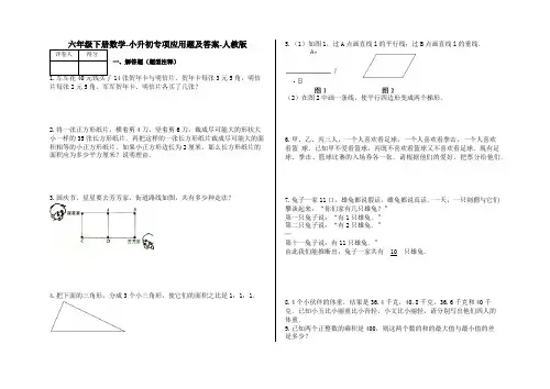 六年级下册数学-小升初专项应用题及答案-E29-人教版