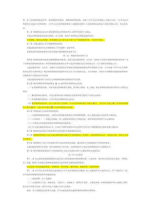 船舶检验管理规定