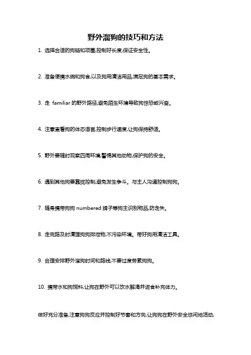 野外溜狗的技巧和方法