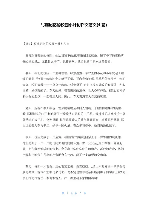 写满记忆的校园小升初作文范文(4篇)