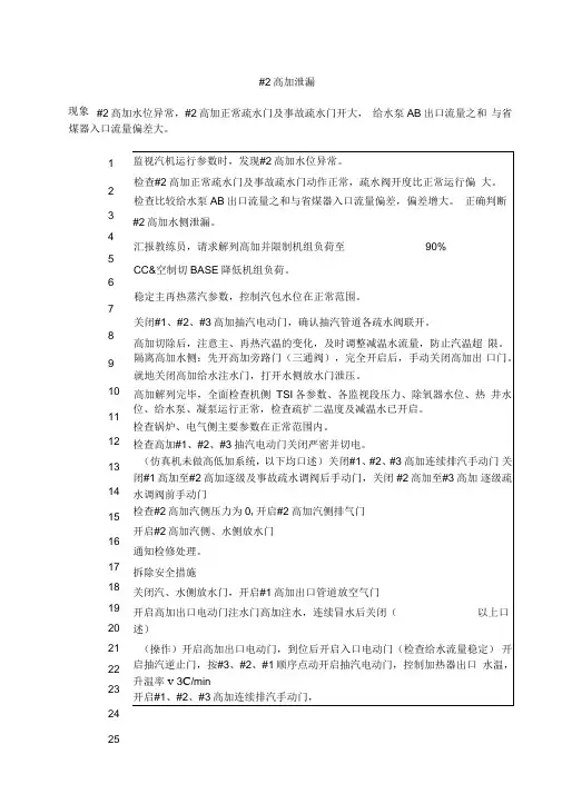 300MW仿真机汽机常见事故处理解读