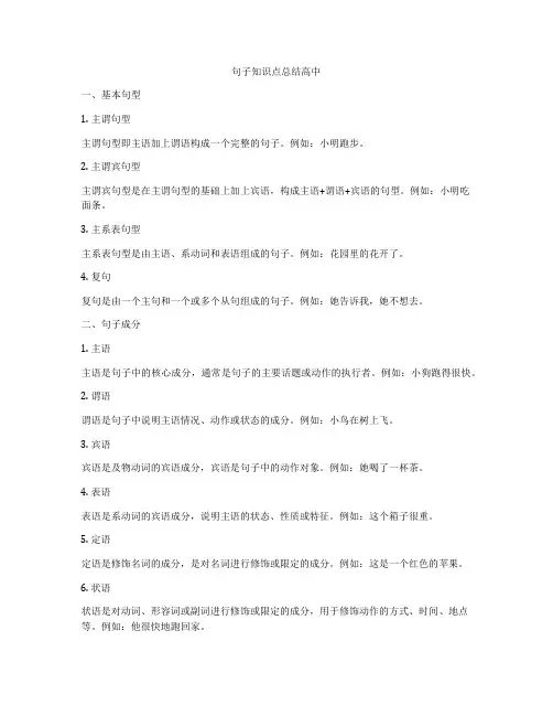 句子知识点总结高中