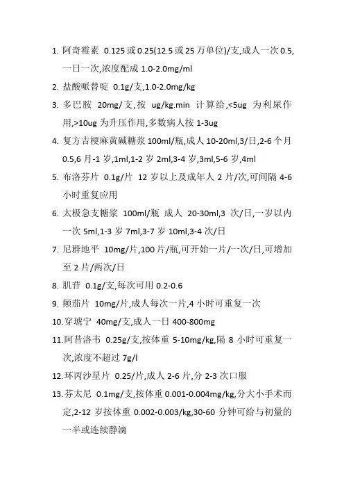 药物用法