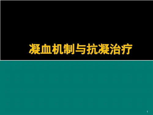 凝血机制与抗凝治疗PPT课件