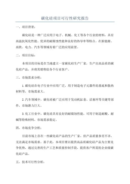 碳化硅项目可行性研究报告