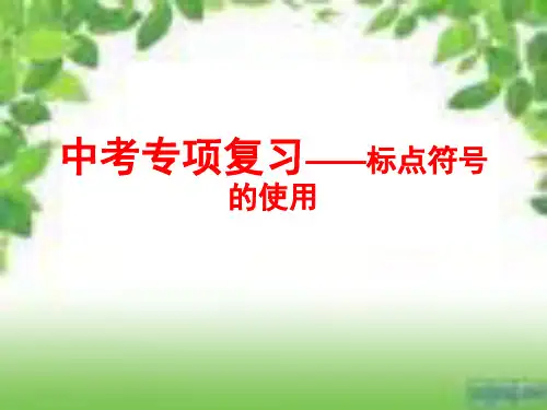 中考专项复习——标点符号的用法