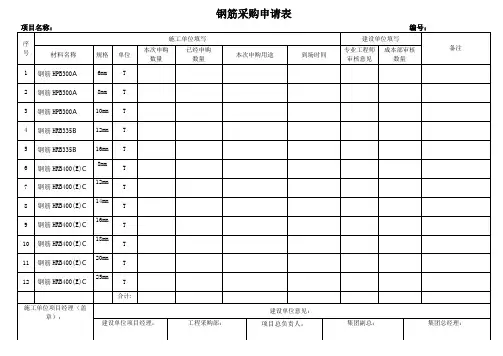 钢筋采购申请表