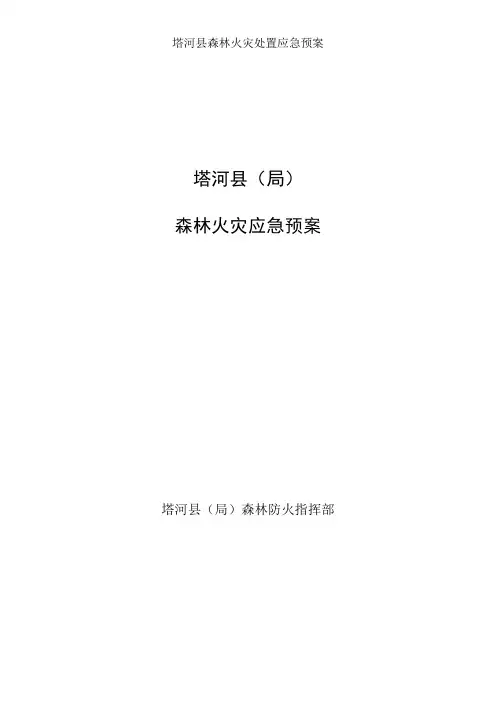 塔河县森林火灾处置应急预案