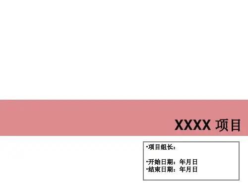 精益六西格玛项目模板【精选】