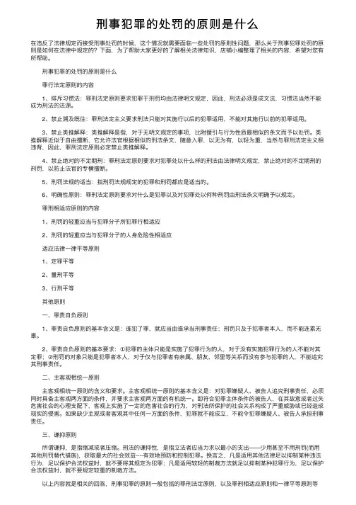刑事犯罪的处罚的原则是什么