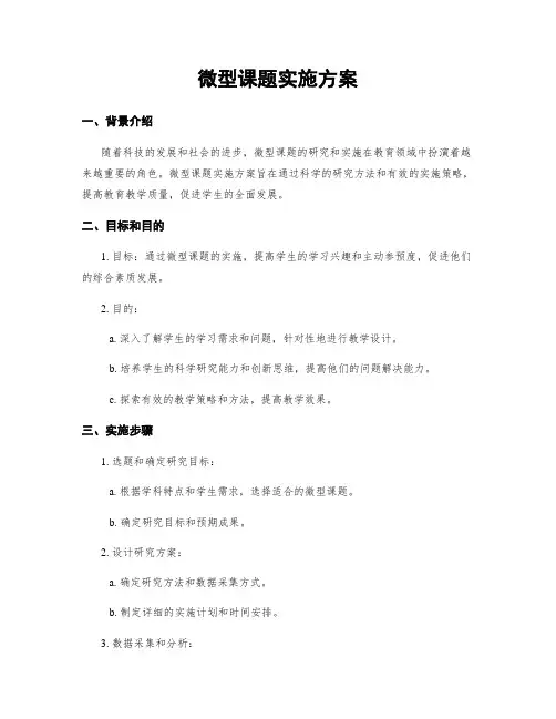 微型课题实施方案