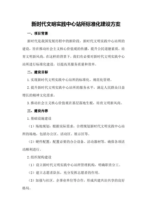 新时代文明实践中心站所标准化建设方案