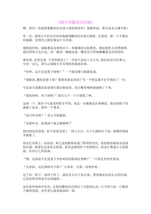 《雨中的撒哈拉沙漠》