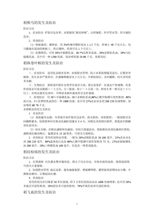 稻蓟马的发生及防治