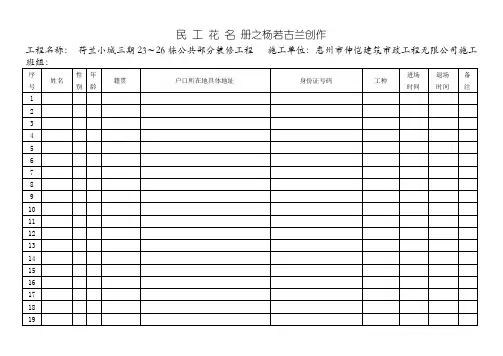 劳务人员花名册 2