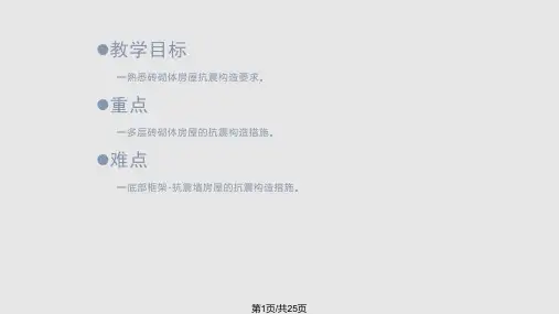 砌体结构工程施工多层砖砌体房屋抗震构造措施PPT课件