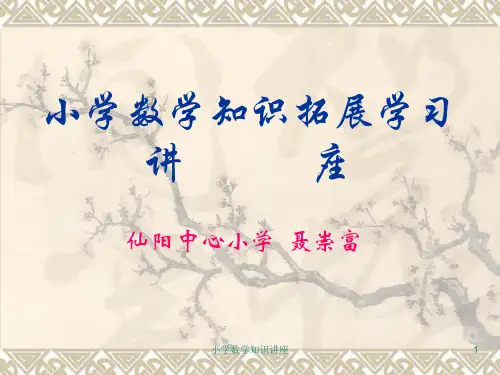 小学数学知识讲座 ppt课件