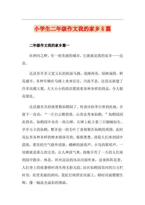 小学生二年级作文我的家乡5篇