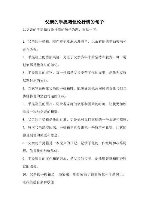 父亲的手提箱议论抒情的句子