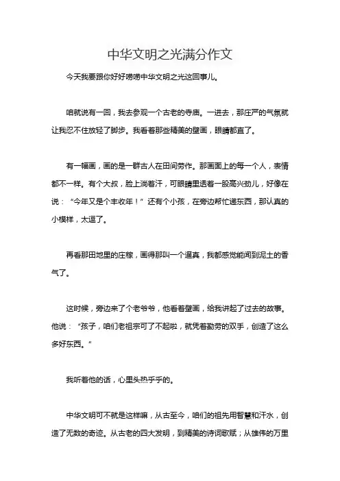中华文明之光满分作文
