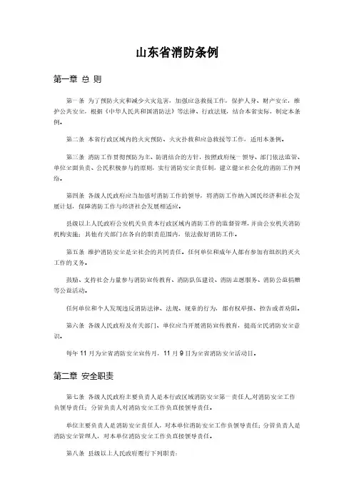 山东省消防条例