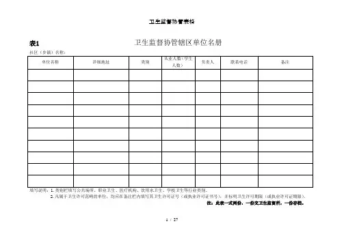 卫生监督协管表格