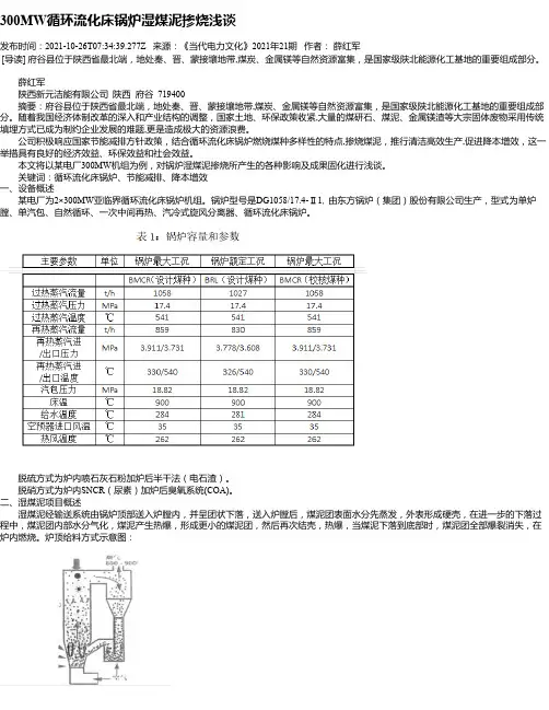 300MW循环流化床锅炉湿煤泥掺烧浅谈