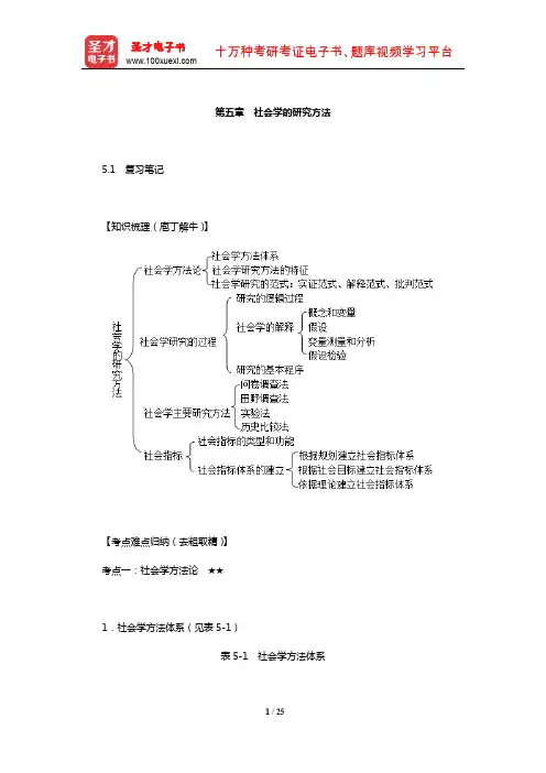 郑航生《社会学概论新修》复习笔记课后习题详解及考研真题与典型题详解(社会学的研究方法)
