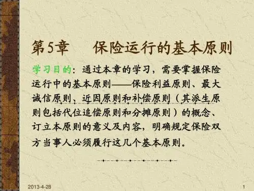 第5章 保险运行的基本原则