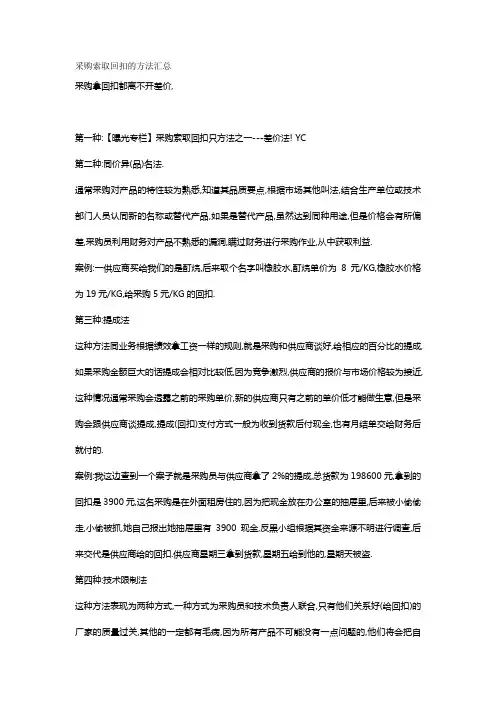 采购索取回扣与送礼的方法分析