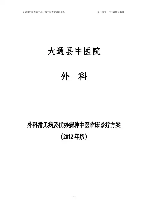 外科常见病及优势病种诊疗方案