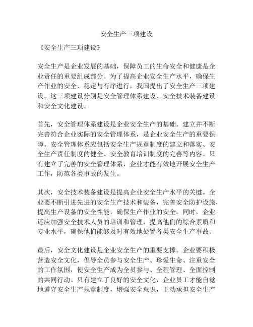 安全生产三项建设