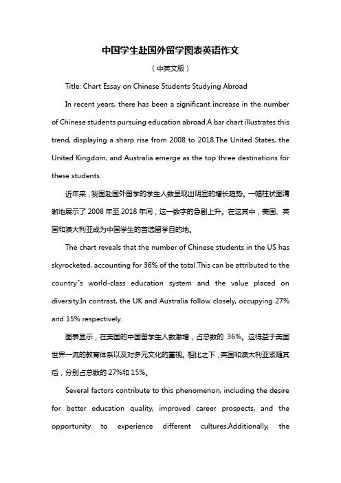 中国学生赴国外留学图表英语作文