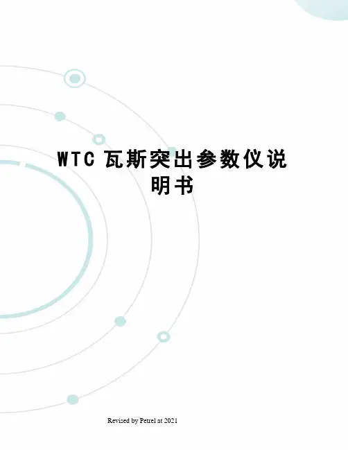 WTC瓦斯突出参数仪说明书