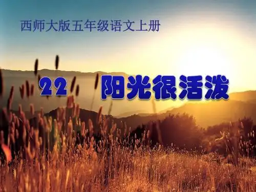 阳光很活泼-PPT精品教学课件